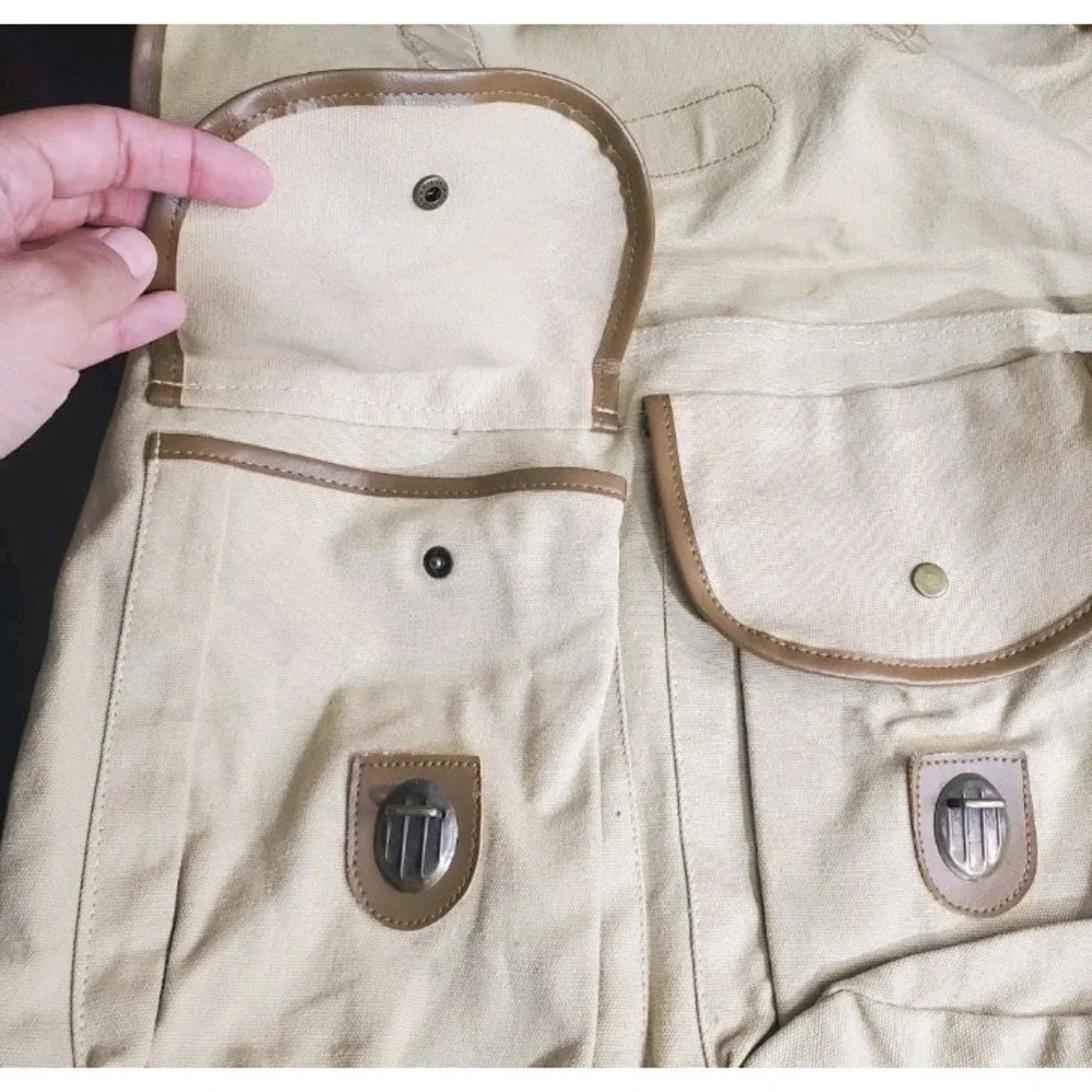 Vintage TIME‎ Magazine Promotional Messenger Bag Tan / Brown Advertising Tote